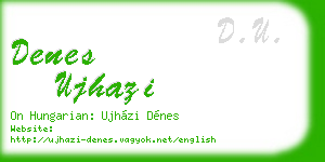 denes ujhazi business card